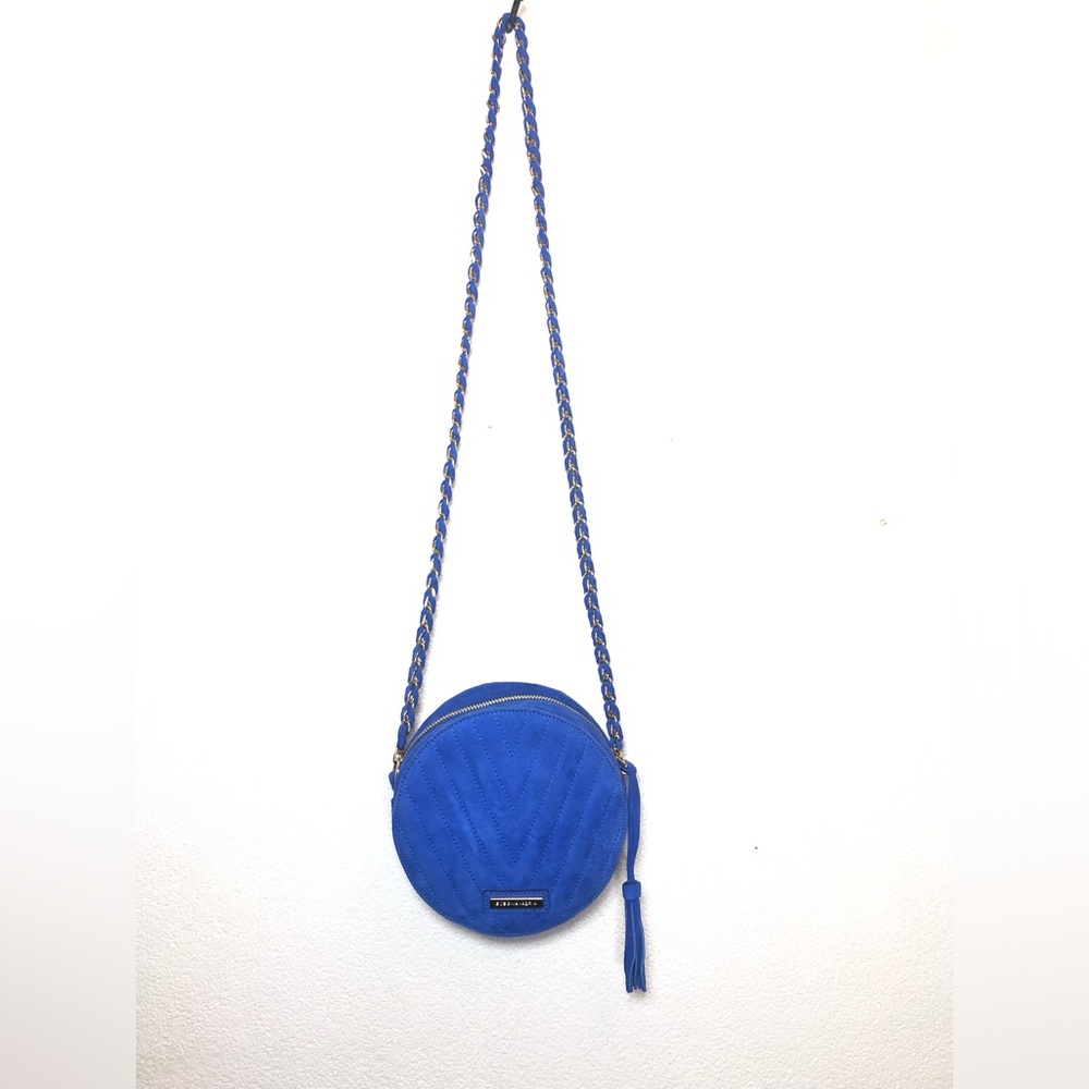 BCBG  Max Azria “Chantel” Blue Crossbody Bag 100% Goat leather